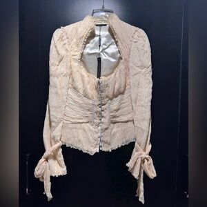 Elie Tahari Cream Textured Blouse/Jacket